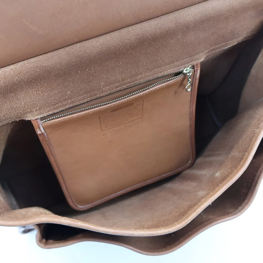 Coach Beekman Briefcase Mens Large British Tan Vintage Leather Bag 5266 USA